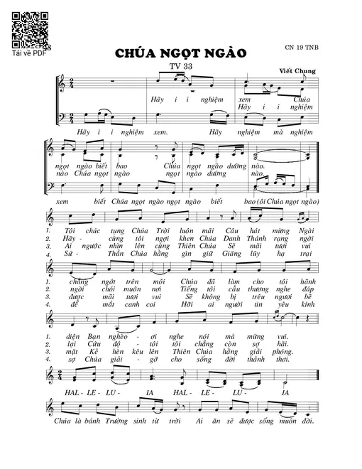 Chúa ngọt ngào (Thánh Vịnh 33)