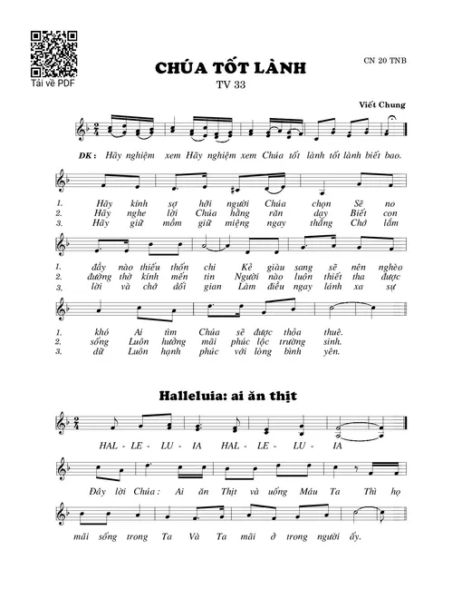 Chúa tốt lành (Thánh Vịnh 33)