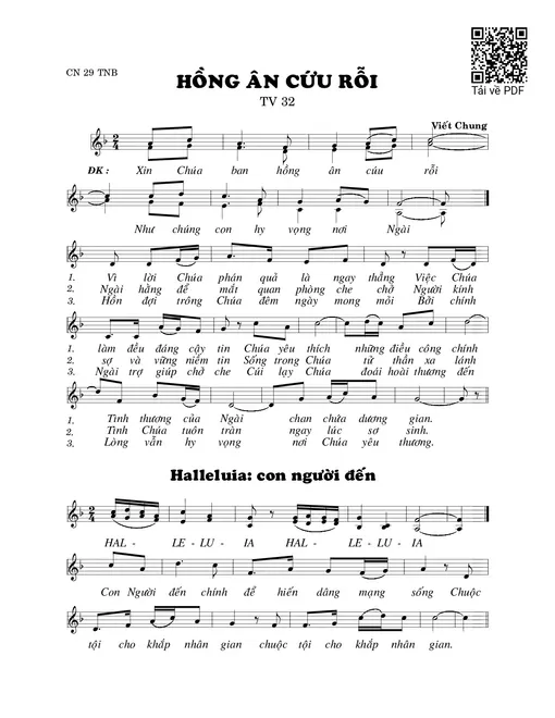 Hồng ân cứu rỗi (Thánh Vịnh 32)