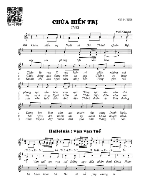 Chúa hiển trị 1 (Thánh Vịnh 92)