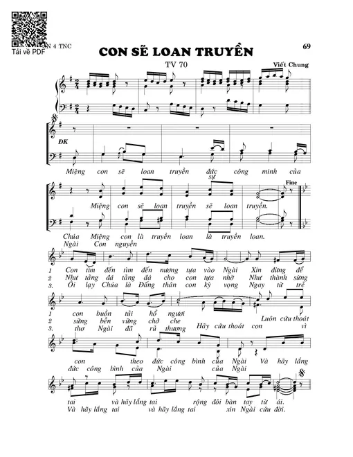 Con sẽ loan truyền (Thánh Vịnh 70)