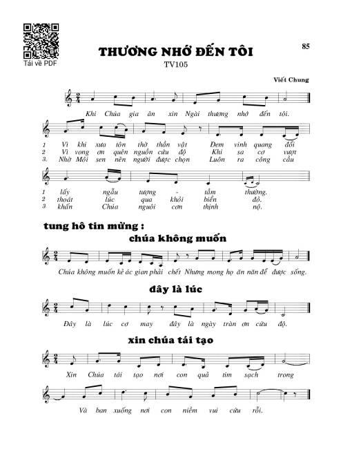 Sheet nhạc PDF bài Thương nhớ đến tôi