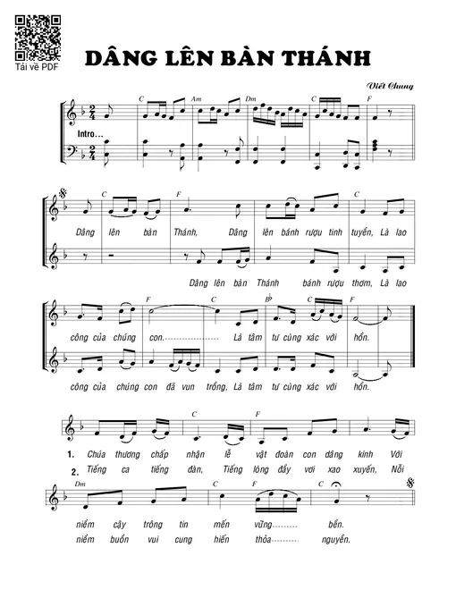 Dâng lên bàn thánh