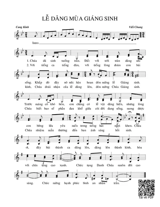 Sheet nhạc PDF bài Lễ dâng mùa giáng sinh