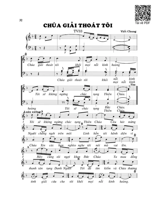 Sheet nhạc PDF bài Chúa đã giải thoát