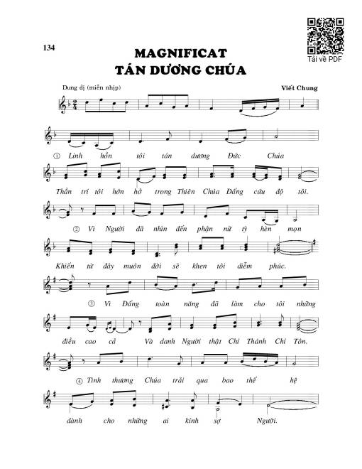 Sheet nhạc PDF bài Magnificat Tán dương Chúa