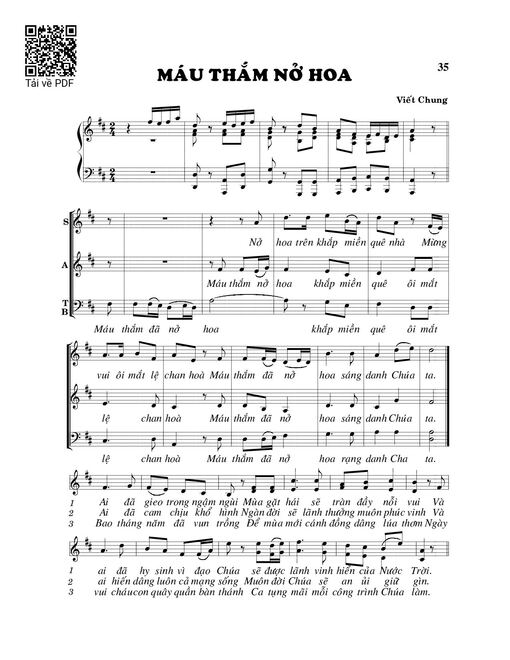 Sheet nhạc PDF bài Máu thắm nở hoa