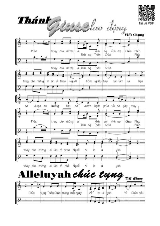 Sheet nhạc PDF bài Thánh Giuse lao động