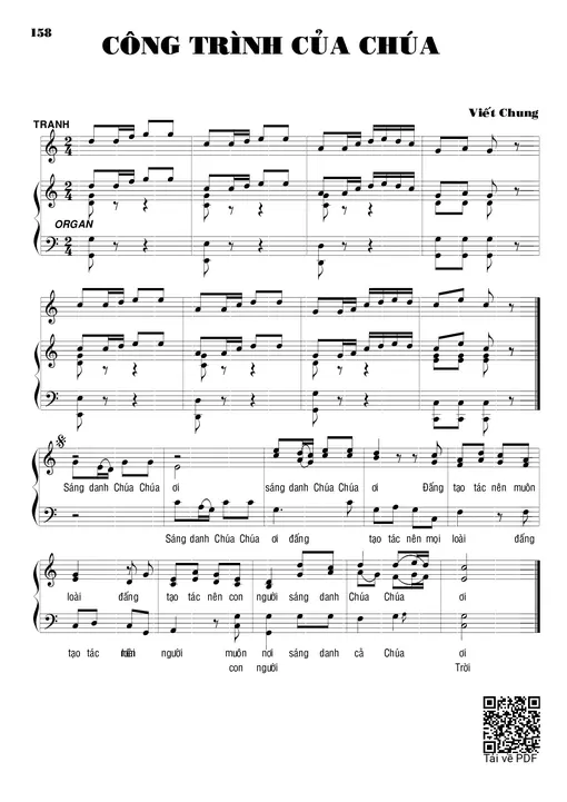 Sheet nhạc PDF bài Công trình của Chúa