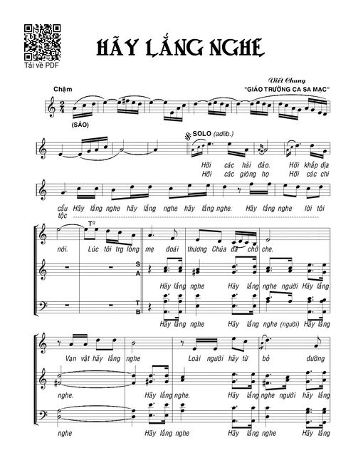 Sheet nhạc PDF bài Hãy lắng nghe