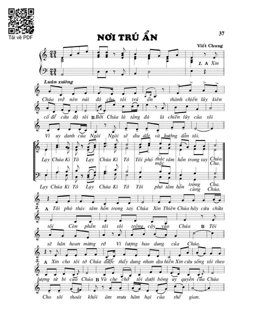 Sheet nhạc PDF bài Nơi trú ẩn - Viết Chung