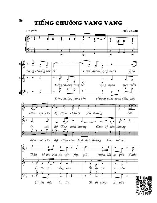 Sheet nhạc PDF bài Tiếng chuông vang vang