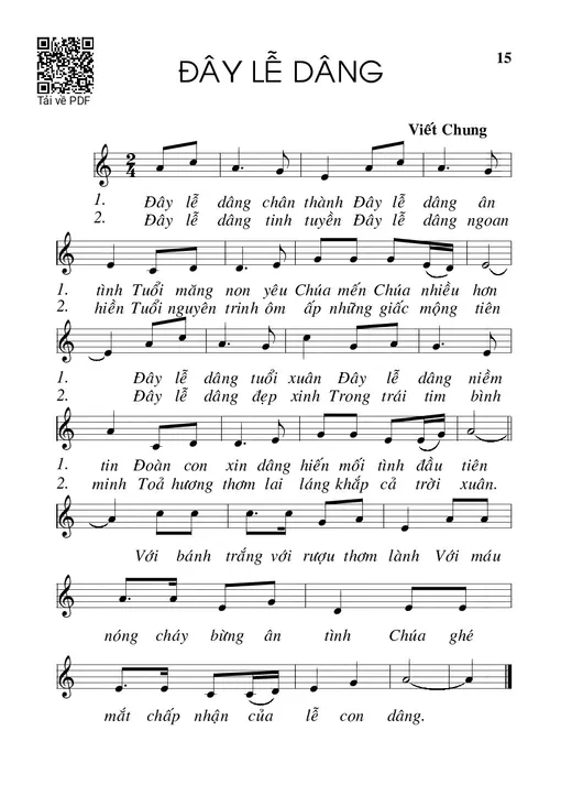 Đây lễ dâng - Viết Chung