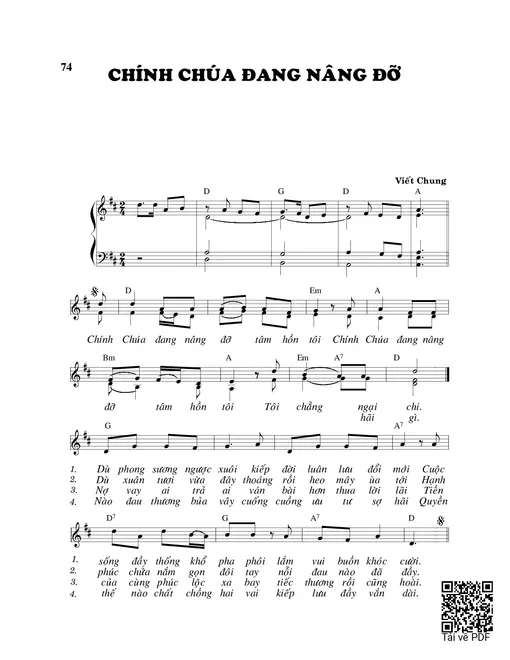 Sheet nhạc PDF bài Chính Chúa đang nâng đỡ