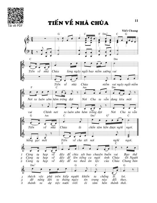 Sheet nhạc PDF bài Tiến về nhà Chúa