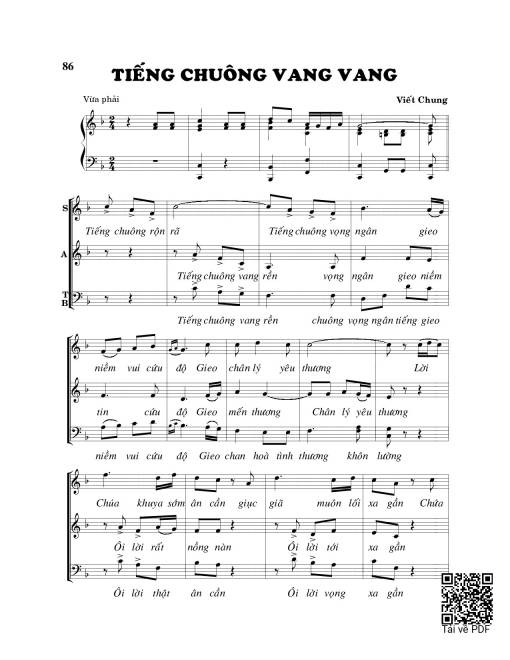 Sheet nhạc PDF bài Tiếng chuông vang vang