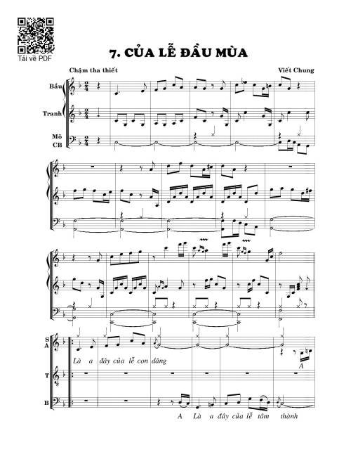 Sheet nhạc PDF bài Của lễ đầu mùa