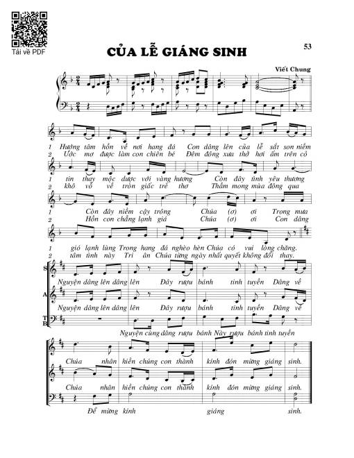 Sheet nhạc PDF bài Của lễ giáng sinh