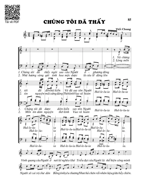 Sheet nhạc PDF bài Chúng tôi đã thấy