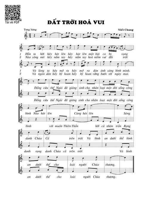 Sheet nhạc PDF bài Đất trời hòa vui