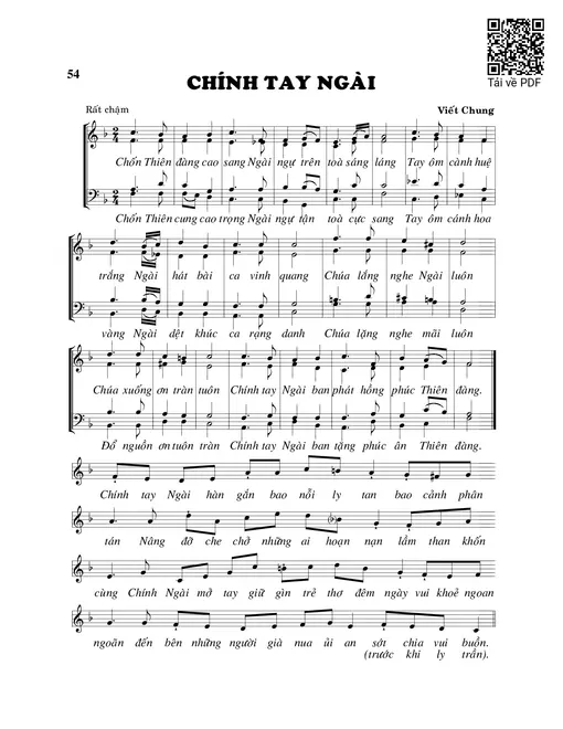 Sheet nhạc PDF bài Chính tay Ngài