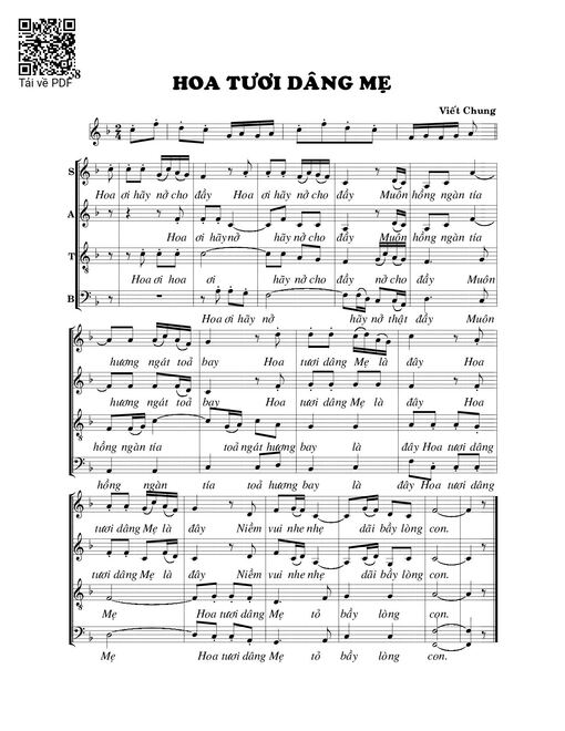 Sheet nhạc PDF bài Muôn hoa đẹp tươi