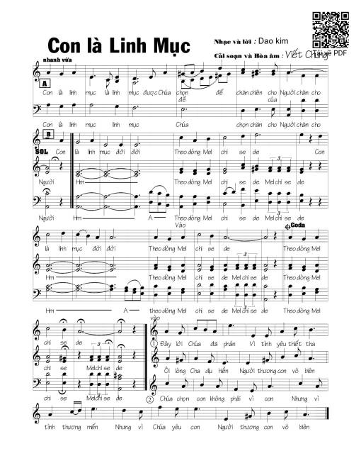 Sheet nhạc PDF bài Con là linh mục