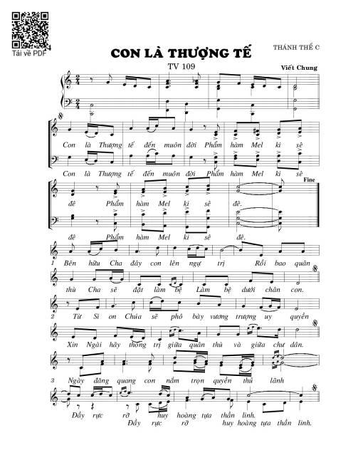 Sheet nhạc PDF bài Con là thượng tế