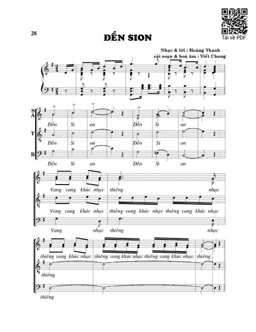 Sheet nhạc PDF bài Đền Sion - Viết Chung