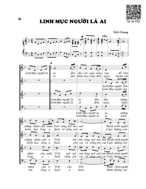 Sheet nhạc PDF bài Linh mục người là ai