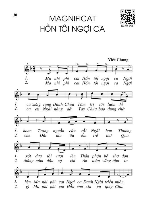 Sheet nhạc PDF bài Magnificat - Viết Chung