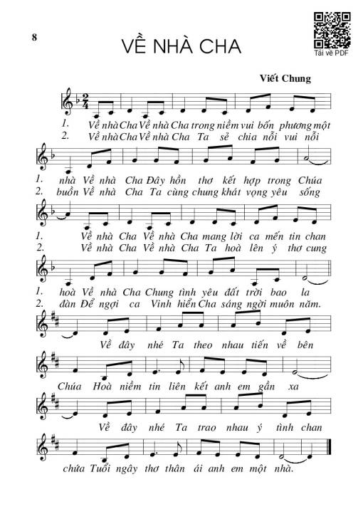Sheet nhạc PDF bài Về nhà Cha