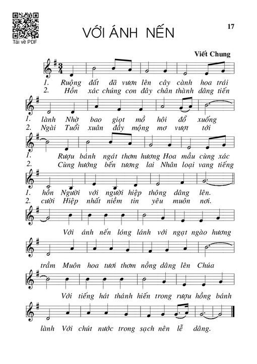 Sheet nhạc PDF bài Với ánh nến
