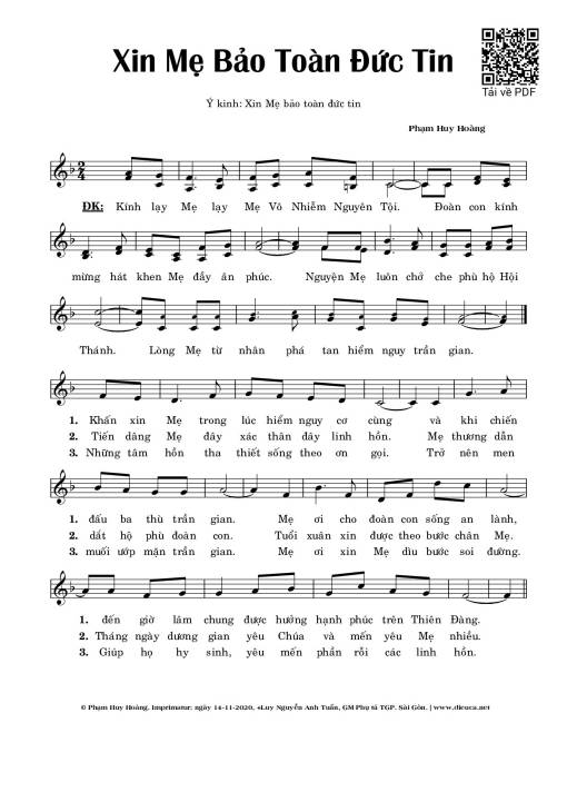 Xin Mẹ Bảo Toàn Đức Tin