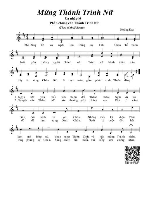 Mừng Thánh Trinh Nữ