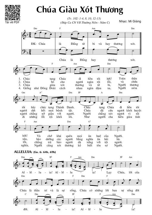 Thánh Vịnh 102, Chúa Giàu Xót Thương