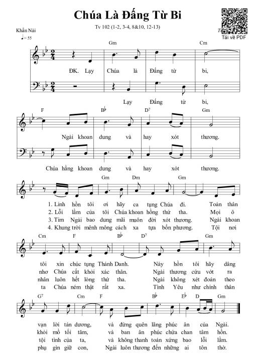 Thánh Vịnh 102, Chúa Là Đấng Từ Bi