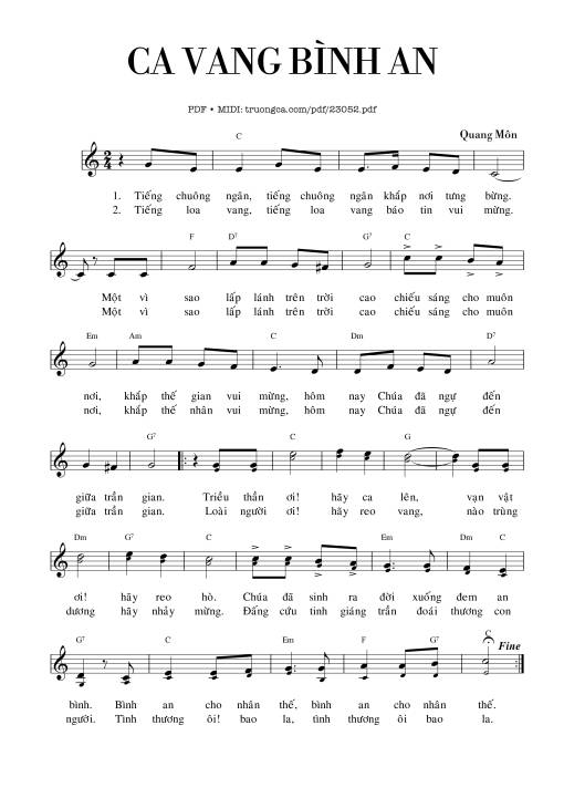 Ca vang bình an - Quang Môn