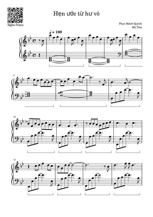 Sheet nhạc PDF bài Hẹn ước từ hư vô Sheet Piano