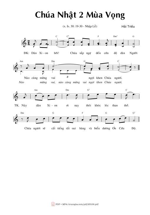 Ca Nhập Lễ Chúa Nhật 2 Mùa Vọng