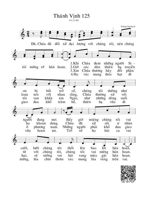 Thánh Vịnh 125, Chúa Nhật 2C Mùa Vọng