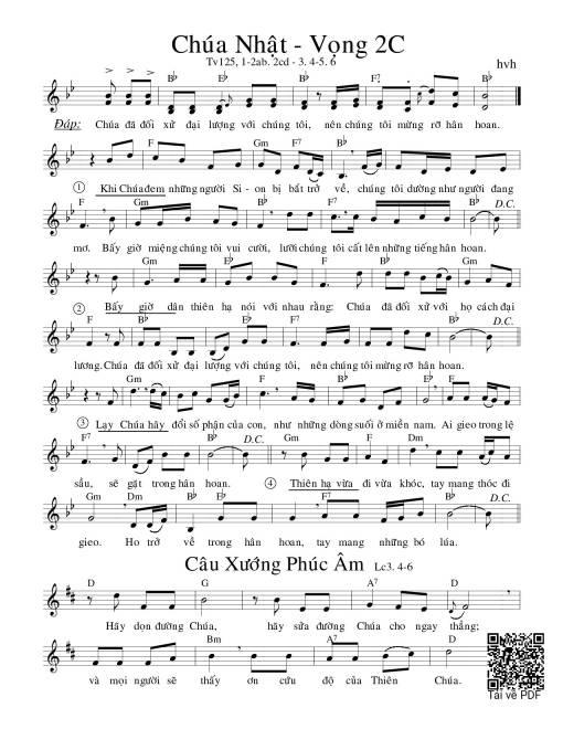 Thánh Vịnh 125, Chúa Nhật 2C Mùa Vọng -2