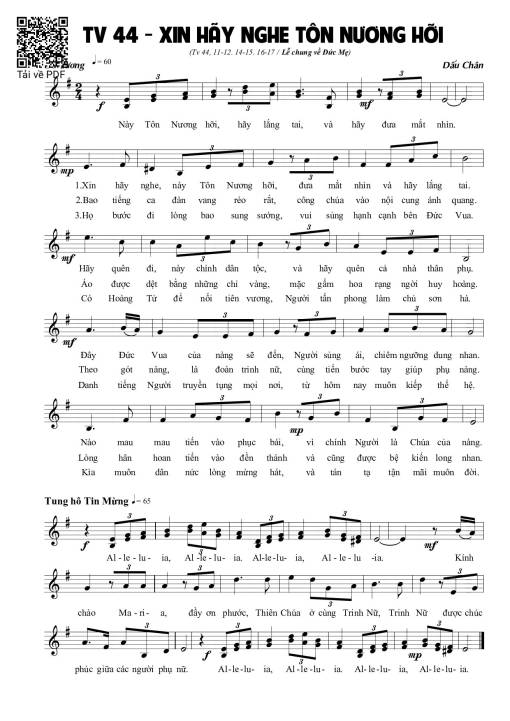 Xin hãy nghe Tôn Nương hỡi (Thánh Vịnh 44)