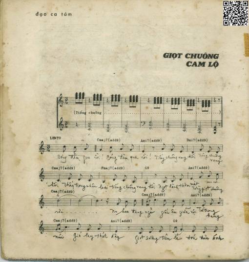 Sheet nhạc PDF bài Giọt chuông Cam Lộ (Đạo ca 8)
