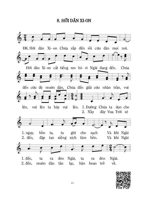 Sheet nhạc PDF bài Hỡi Dân Xion