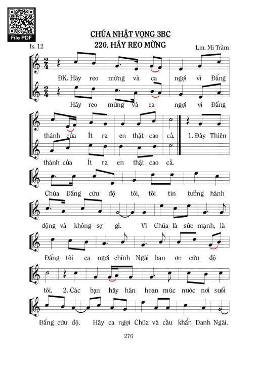 Sheet nhạc PDF bài Hãy Reo Mừng