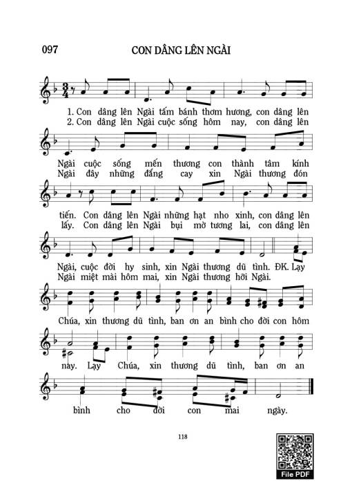 Sheet nhạc PDF bài Con Dâng Lên Ngài
