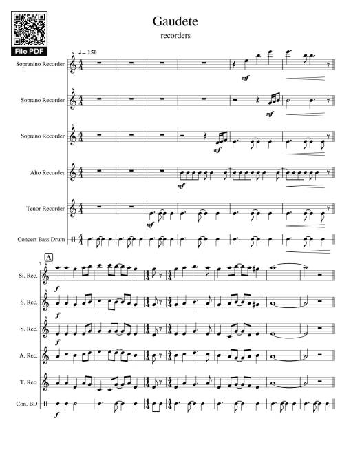 Gaudete for Recorder