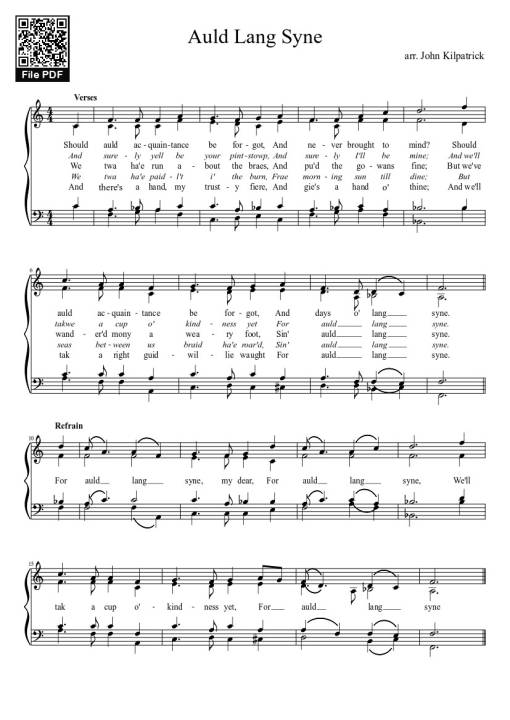 Auld Lang Syne Sheet Piano