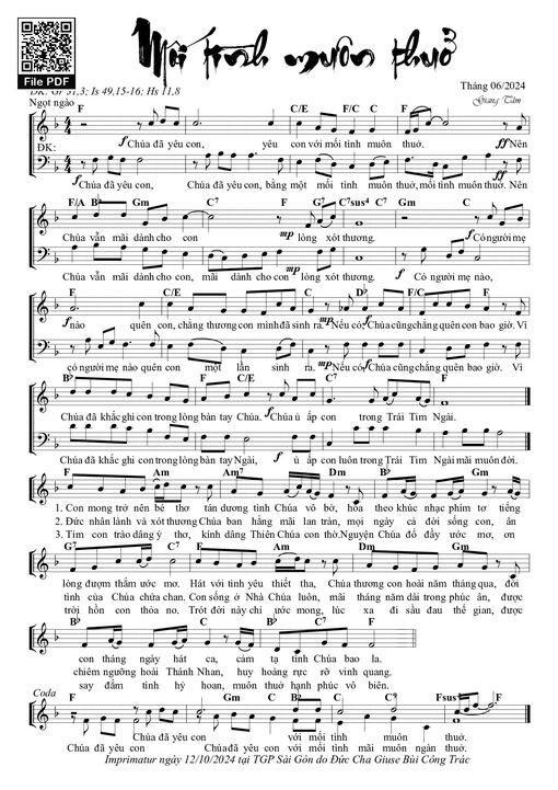 Sheet nhạc PDF bài Mối Tình Muôn Thuở